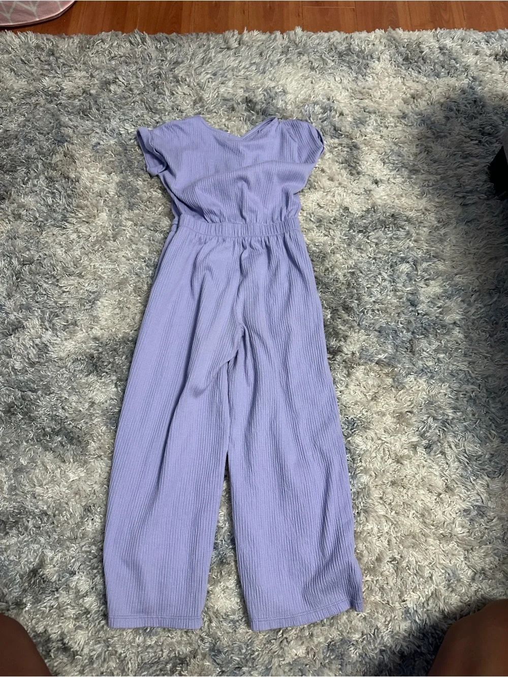 Old Navy Girls Lilac Button-Front Tie-Knot Jumpsuit Size 6-7